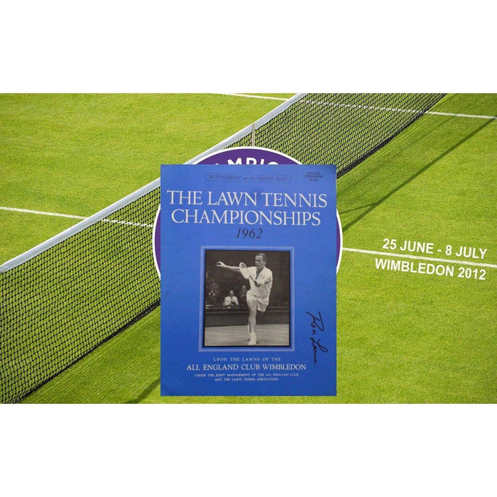 Rod Laver 1962 Wimbledon program sign