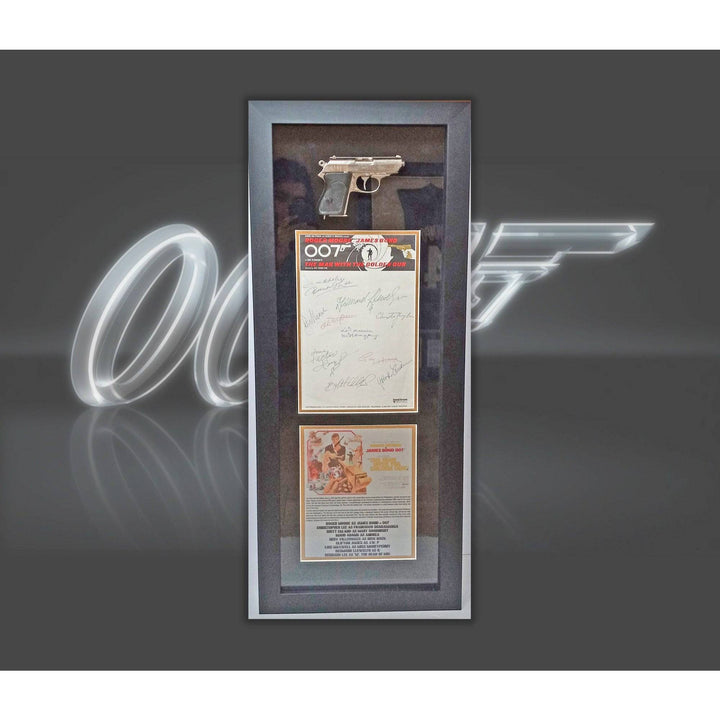 Roger Moore The Man with the Golden Gun Cast signed and framed with proof