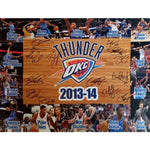 Load image into Gallery viewer, Russell Westbrook Kevin Durant Oklahoma City Thunder 2013 14 team signed 16 x 20 photo
