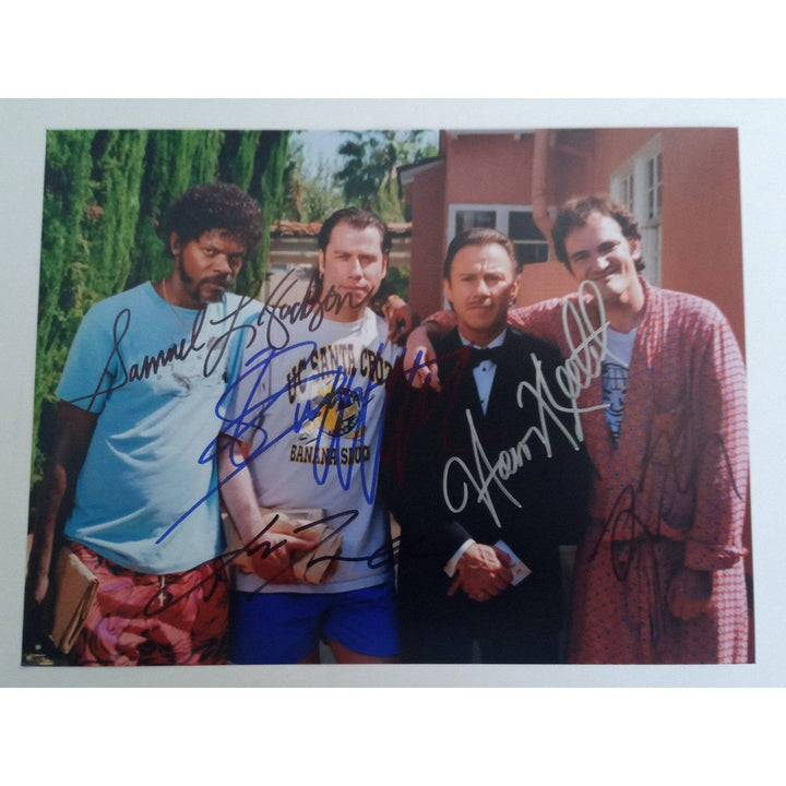 Samuel L Jackson, John Travolta, Quentin Tarantino, Harvey Keitel 8 x 10 signed with proof