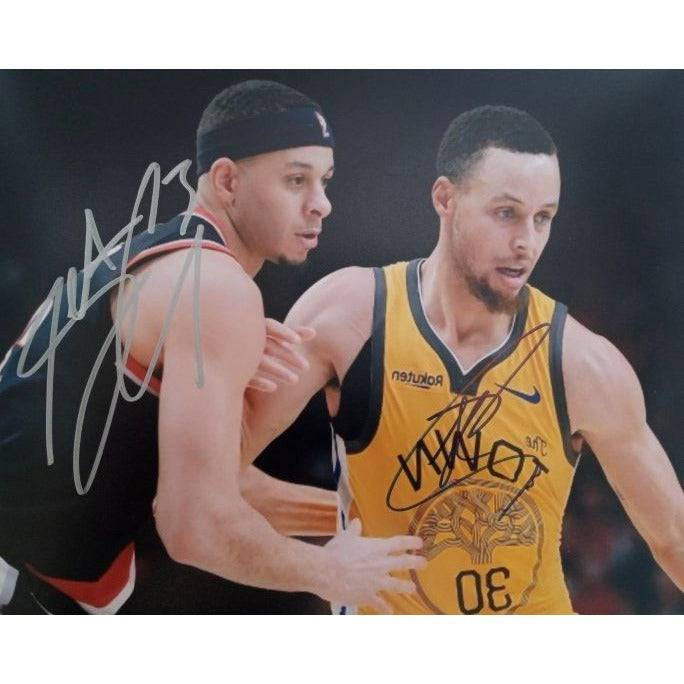 Seth and Stephen Curry 8 x 10 signed photo