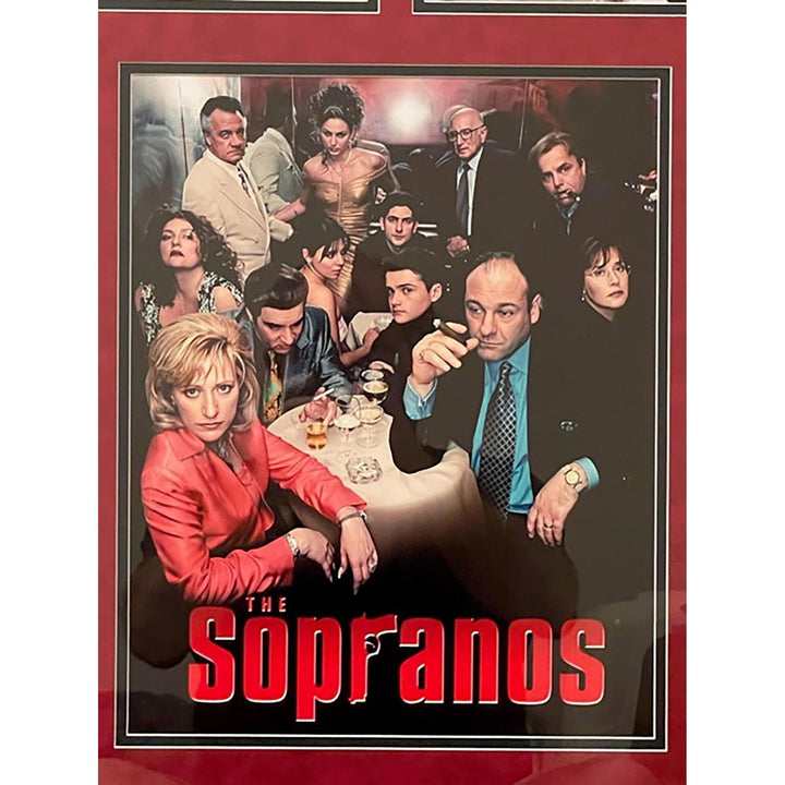 Sopranos James Gandolfini, David Chase, Michael Imperioli, Edie Falco cast signed with proof