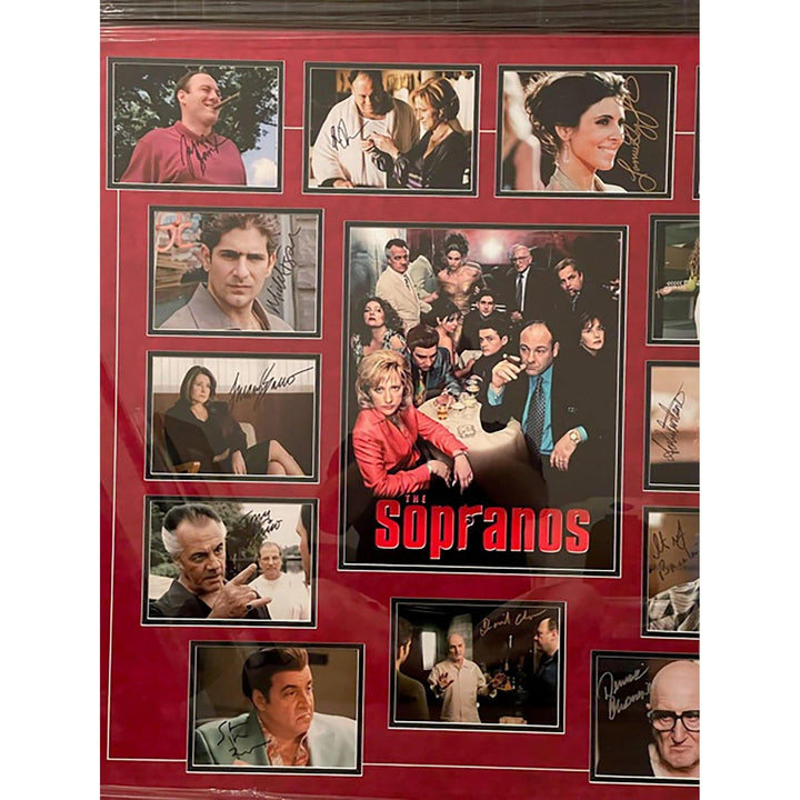 Sopranos James Gandolfini, David Chase, Michael Imperioli, Edie Falco cast signed with proof