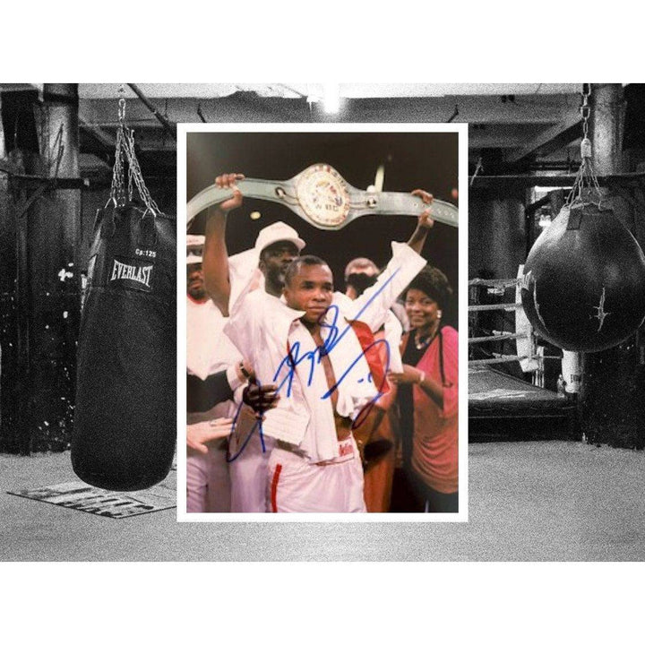 Sugar Ray Leonard boxing Legend 5 x 7 photo signed with proof