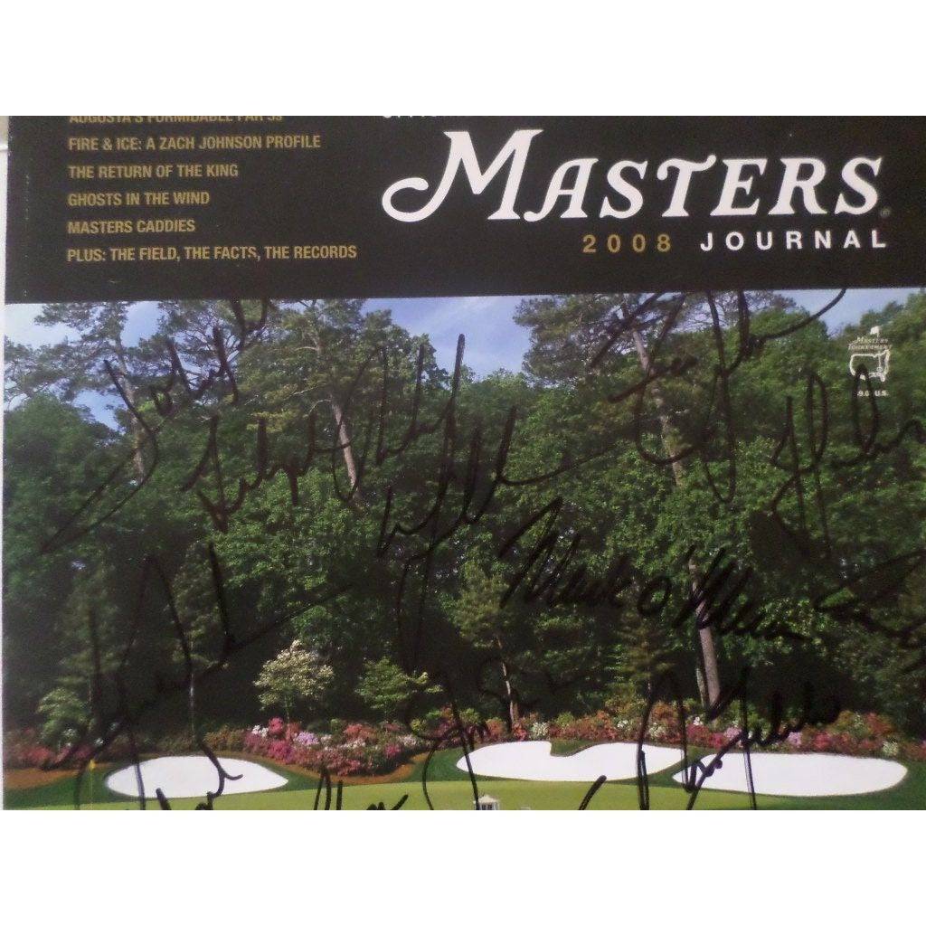 Tiger Woods, Jack Nicklaus, Arnold Palmer, signed masters program with proof