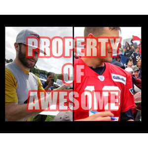 Tom Brady and Julian Edelman New England Patriots 8 by 10 signed photo with proof