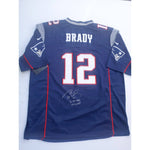 Load image into Gallery viewer, Tom Brady New England Patriots size large authentic jersey signed and inscribed with proof
