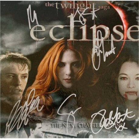 Twilight Kristen Stewart Robert Pattinson Taylor Lautner signed with proof 15x11 photo - Awesome Artifacts 