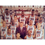 Load image into Gallery viewer, USA Dream Team Michael Jordan Magic Johnson Karl Malone Larry Bird signed with proof
