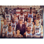 Load image into Gallery viewer, USA Dream Team Michael Jordan Magic Johnson Karl Malone Larry Bird signed with proof
