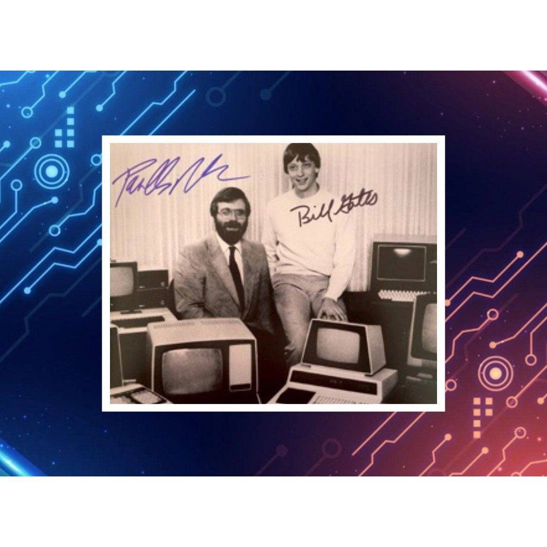 Paul Allen and Bill Gates 8x10 photo signed with proof