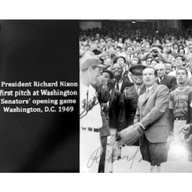 Ted Williams and Richard Nixon 8 x 10 signed