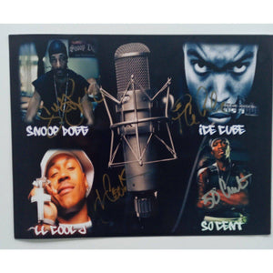 50 Cent Curtis Jackson Calvin Broadus Snoop Dogg O'Shea Jackson Ice Cube 8 x 10 sign photo with proof - Awesome Artifacts 