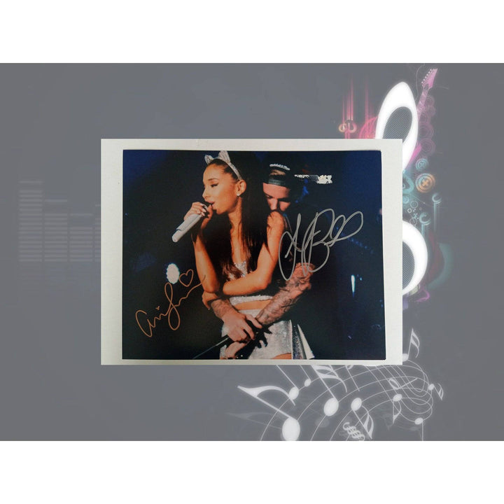 Ariana Grande and Justin Bieber 8 by 10 signed photo with proof