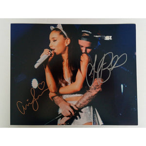 Ariana Grande and Justin Bieber 8 by 10 signed photo with proof