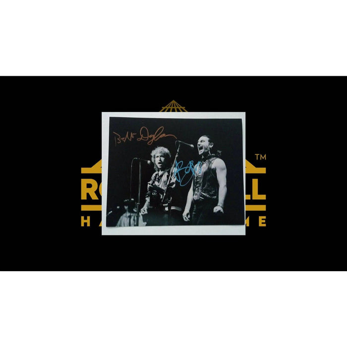 Bob Dylan and Bono Paul Hewson of U2 8 by 10 signed photo with proof