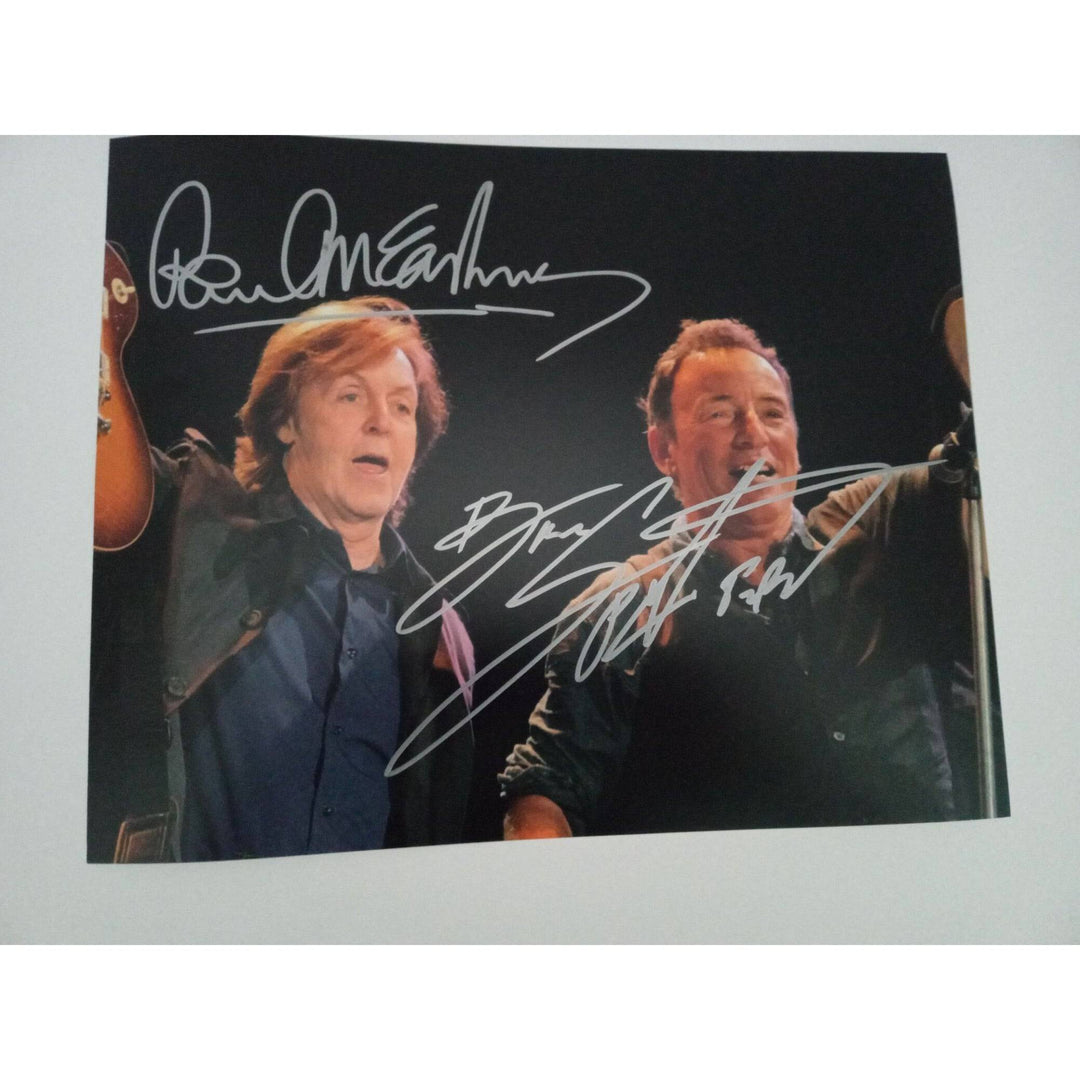 Bruce Springsteen and Paul McCartney 8 by 10 signed photo with proof