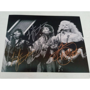 Dolly Parton, Emmylou Harris and Linda Ronstadt 8 by 10 signed photo with proof