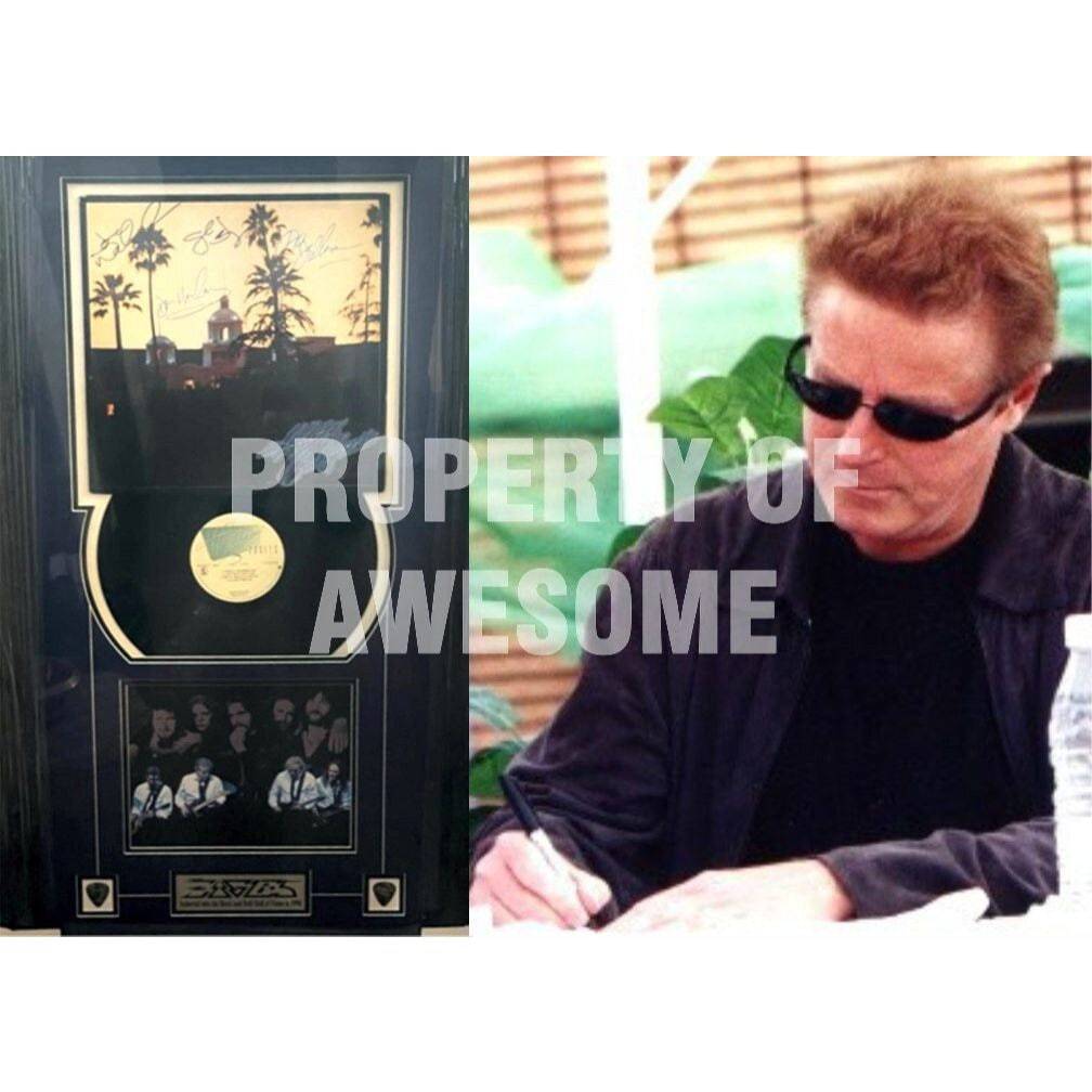 Glen Frey Don Henley Joe Walsh "Welcome to the Hotel California " signed and framed with proof - Awesome Artifacts 