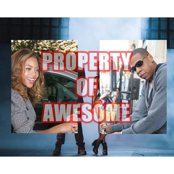 Jay-Z Shawn Carver and Beyonce Knowles 8 x 10 signed photo with proof