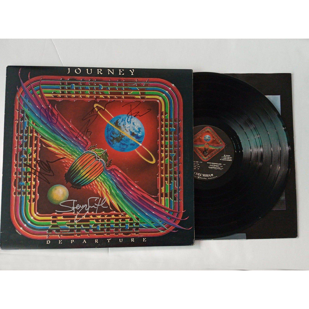 Journey "Departures" signed by Neal Schon, Jonathan Cain, Steve Perry  original LP signed with proof - Awesome Artifacts 