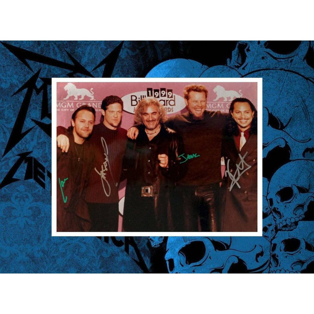 Kirk Hammett James Hetfield Lars Ulrich Jason Newsted Metallica 16 x 20 photo signed with proof