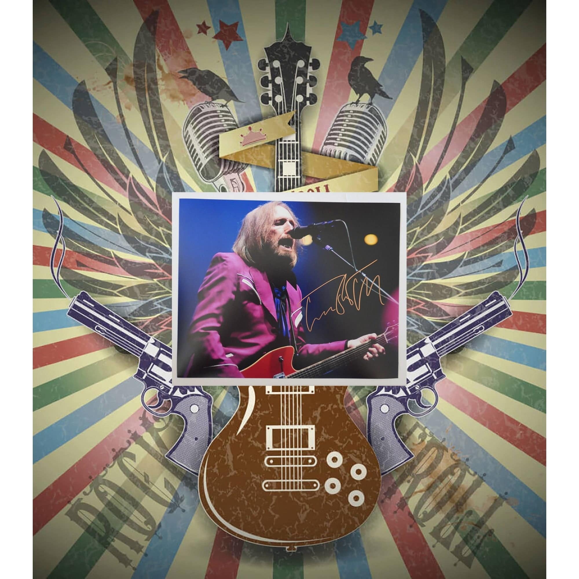 Tom Petty 8 by 10 signed photo with proof