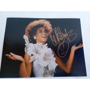 Whitney Houston 8 by 10 signed photo with proof