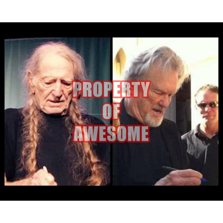 Willie Nelson Kris Kristofferson and Chris Singleton 8 x 10 photo signed with proof