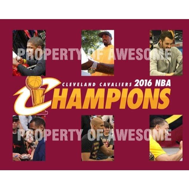 2016 Cleveland Cavaliers LeBron James Kyrie Irving Team signed NBA champs with proof 16 x 20 photo