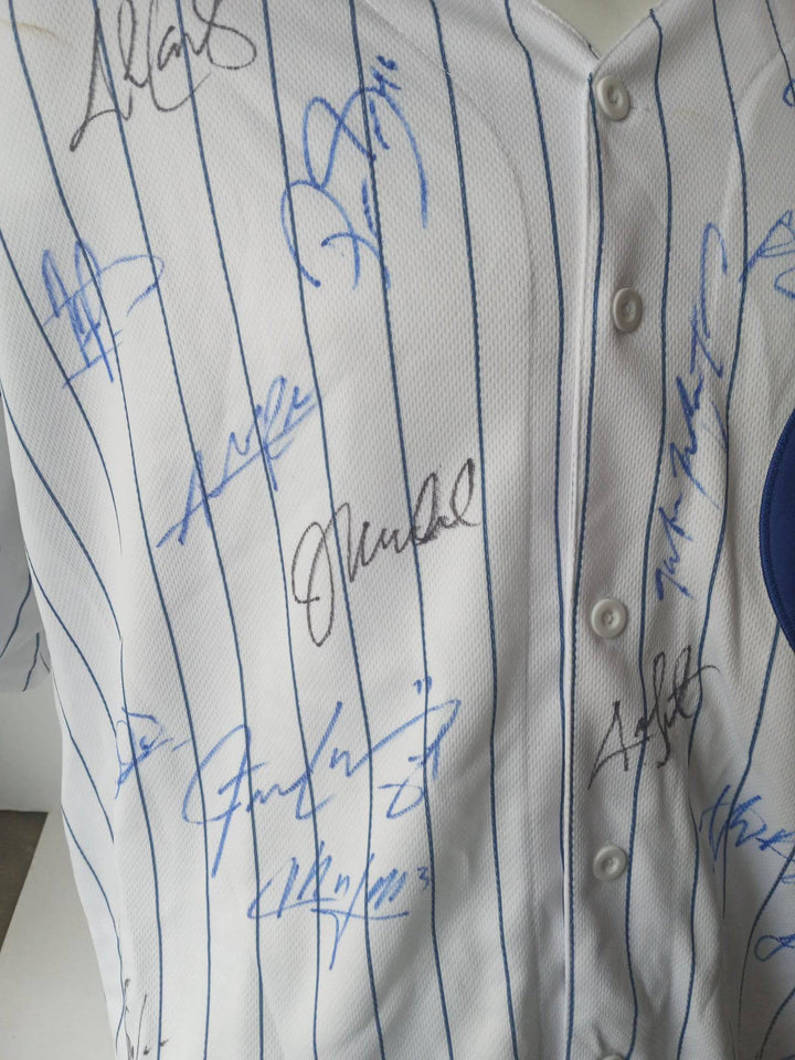 Chicago Cubs world champions Joe Maddon, Anthony Rizzo, Kris Bryant team signed jersey with proof