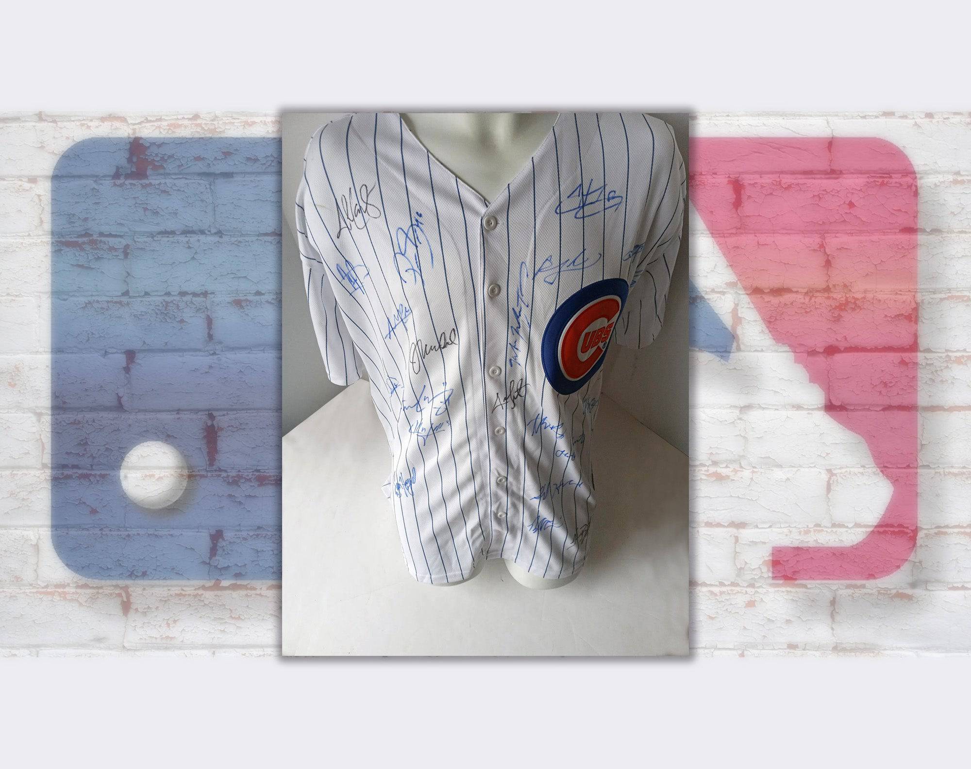 Chicago Cubs world champions Joe Maddon, Anthony Rizzo, Kris Bryant team signed jersey with proof