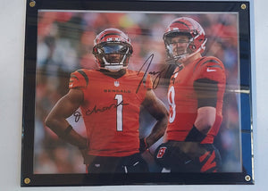 Joe Burrow, Jamarr Chase Cincinnati Bengals 8 x 10 photo signed with proof