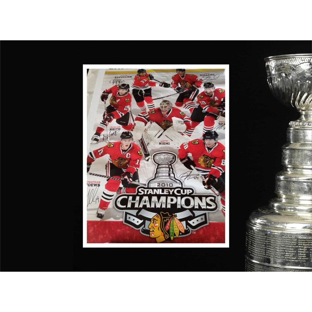 Jonathan Toews Duncan Keith Patrick Kane Patrick Sharp 24 by 36 poster signed - Awesome Artifacts 