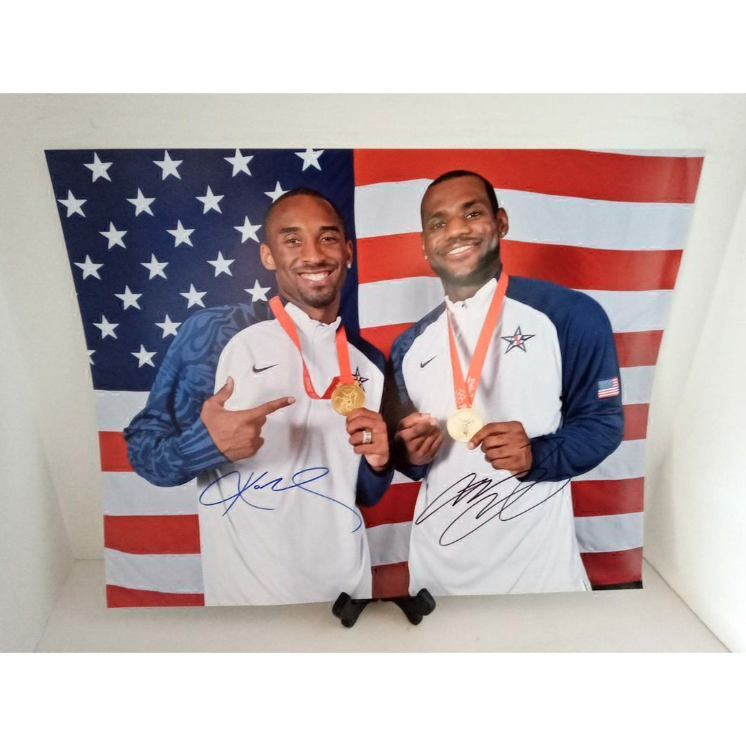 Lebron James and Kobe Bryant 16 x 20 photo signed with proof