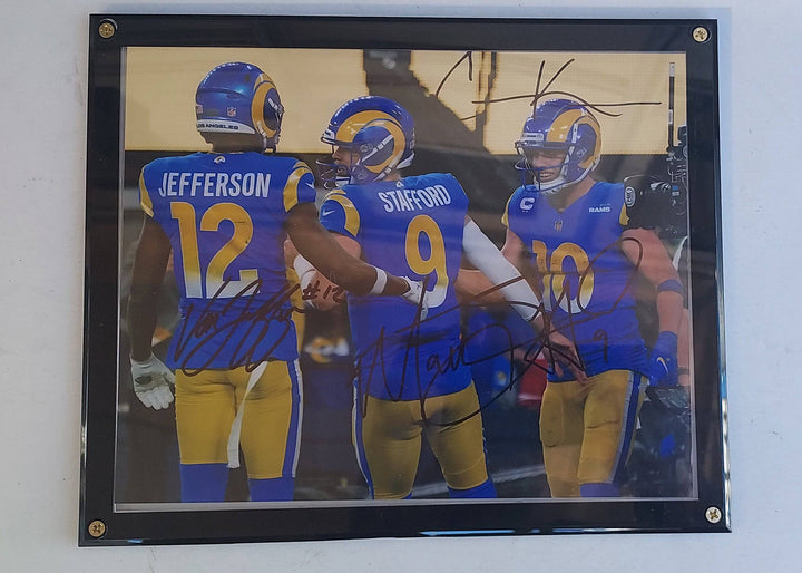 Matthew Stafford, Van Jefferson, Cooper Kupp 8 by 10 signed photo with proof