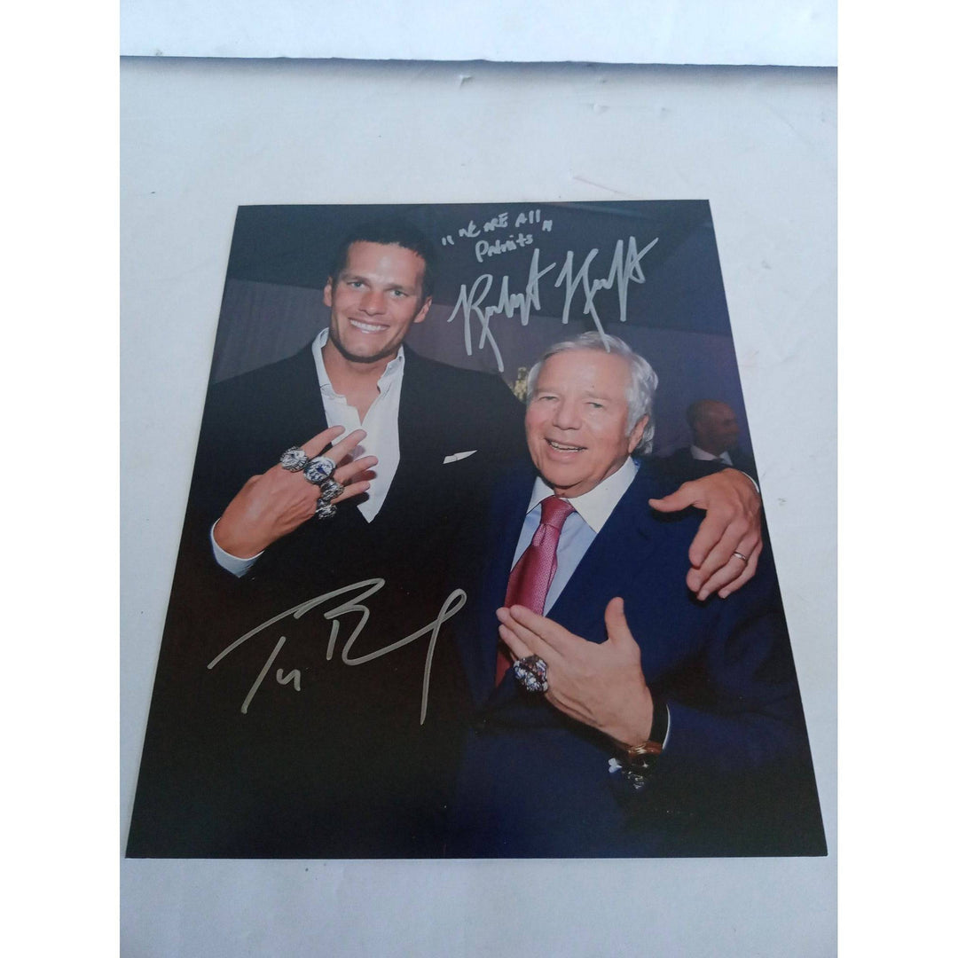 Tom Brady and Robert Kraft 8 x 10 photo with proof