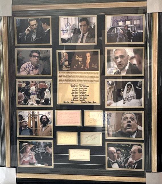 Al Pacino, Mario Puzo, Marlon Brando, John Cazale Godfather cast signed  and framed with proof - Awesome Artifacts 