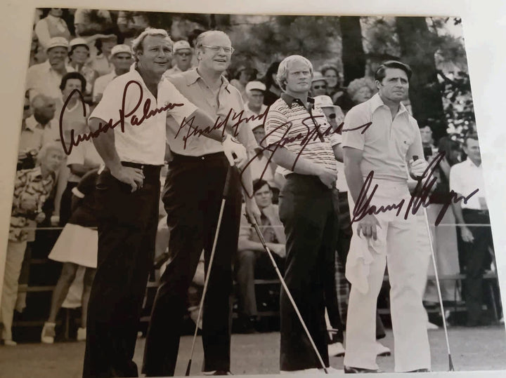 Arnold Palmer Gerald Ford Jack Nicklaus Gary Player 8 x 10 photo signed with proof - Awesome Artifacts 