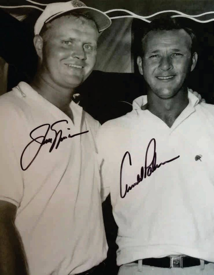 Arnold Palmer & Jack Nicklaus 8 x 10 black and white signed photo with proof - Awesome Artifacts 