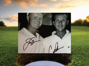 Arnold Palmer & Jack Nicklaus 8 x 10 black and white signed photo with proof - Awesome Artifacts 