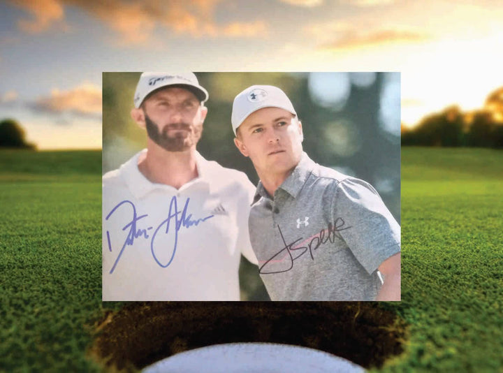 Dustin Johnson and Jordan Spieth 8 x 10 photo signed with proof - Awesome Artifacts 