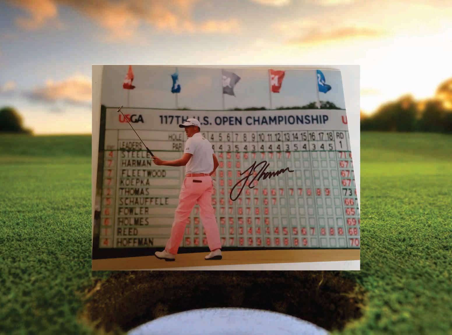 Golf Star Justin Thomas photo signed with proof (8 x 10) - Awesome Artifacts 