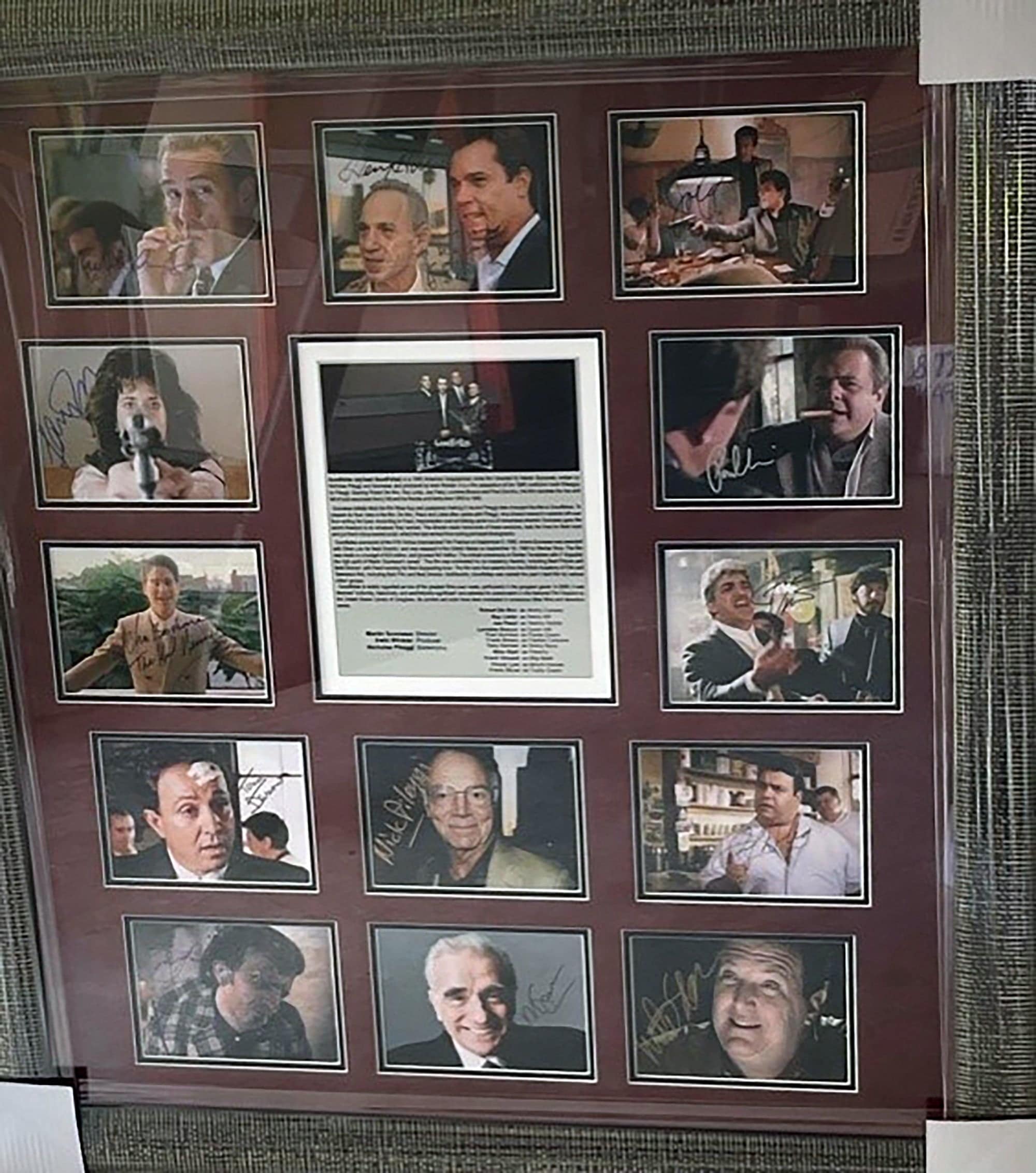 Goodfellas Martin Scorsese, Robert De Niro, Joe Pesci cast signed and framed with proof