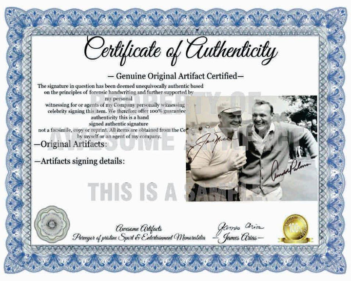 Jack Nicklaus & Arnold Palmer 8 x 10 black and white photo signed with proof - Awesome Artifacts 