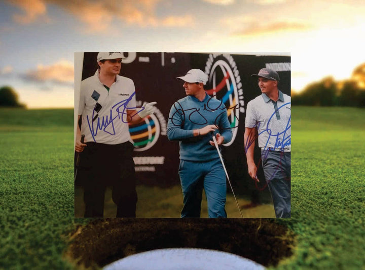 Keegan Bradley Rory McIlroy Rickie Fowler 8 x 10 photo signed - Awesome Artifacts 