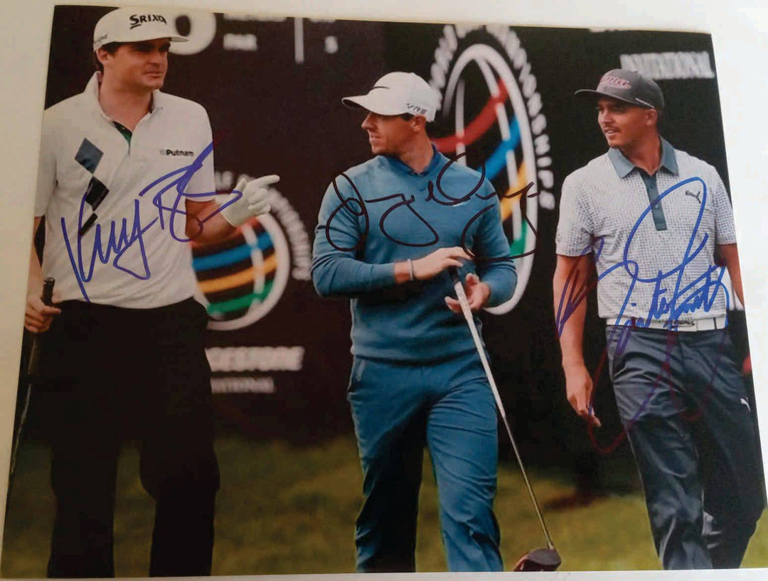 Keegan Bradley Rory McIlroy Rickie Fowler 8 x 10 photo signed - Awesome Artifacts 