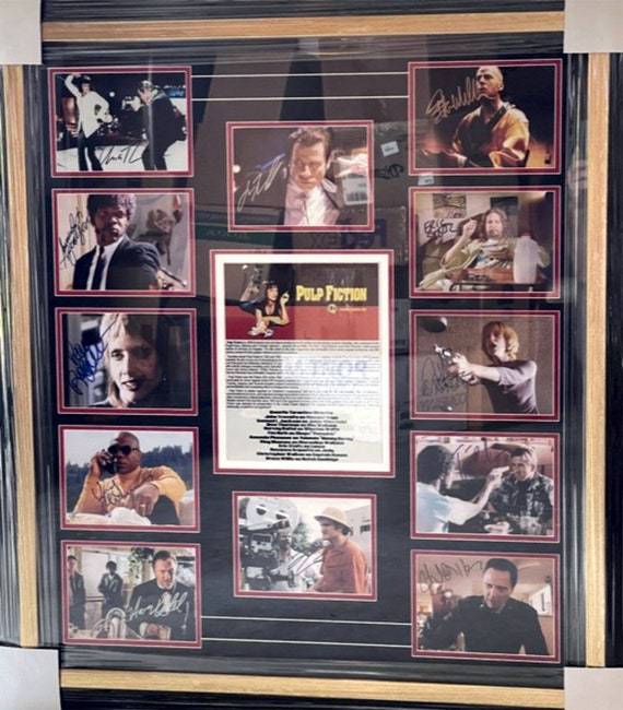 Quentin Tarantino, Uma Thurman, John Travolta, Pulp Fiction cast signed and framed photo collection with proof - Awesome Artifacts 