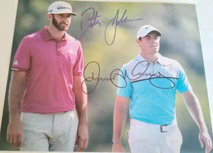 Rory McIlroy and Dustin Johnson 8 x 10 photo signed with proof