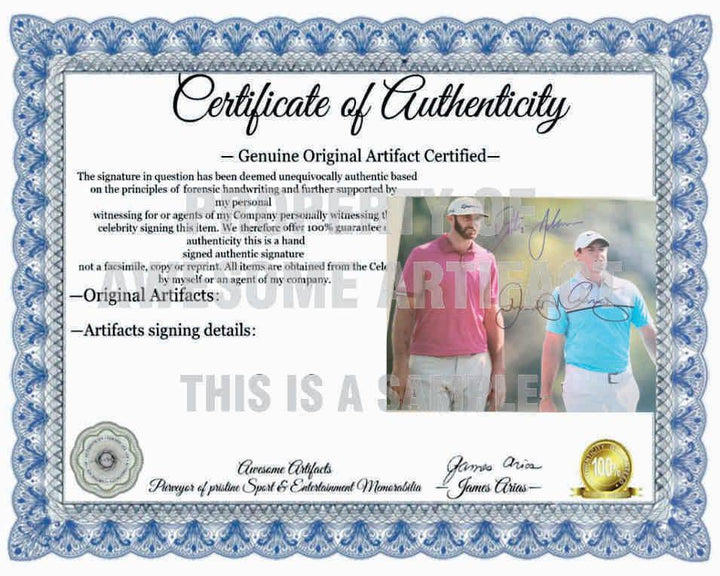 Rory McIlroy and Dustin Johnson 8 x 10 photo signed with proof - Awesome Artifacts 